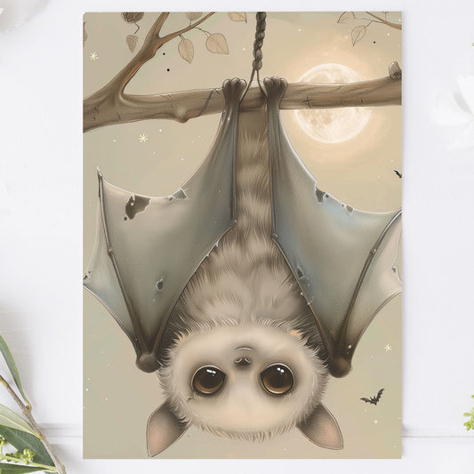 Vykort för postcrossing, scrapbooking & dekoration - Söt Fladdermus PC630