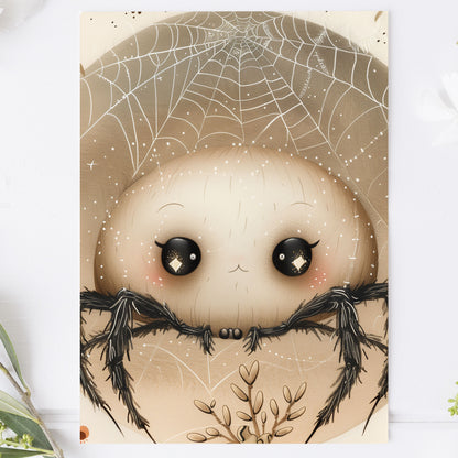 Vykort för postcrossing, scrapbooking & dekoration - Söt Spindel PC631