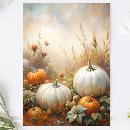 Vykort för postcrossing, scrapbooking & dekoration - Vita pumpor PC633