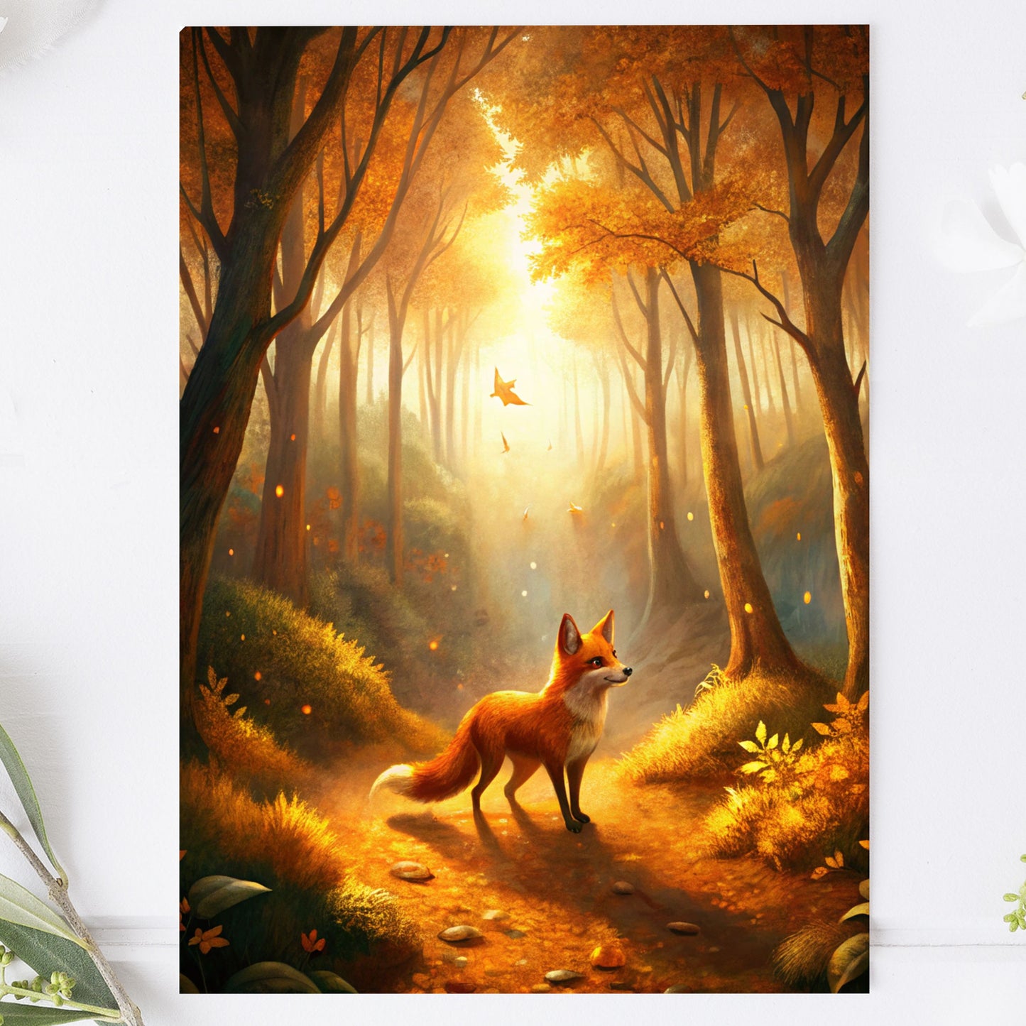 Vykort för postcrossing, scrapbooking & dekoration - Höst Räv PC634