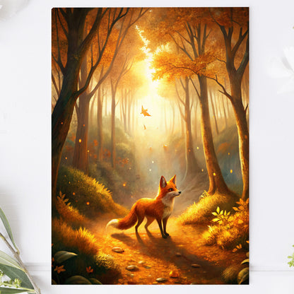 Vykort för postcrossing, scrapbooking & dekoration - Höst Räv PC634