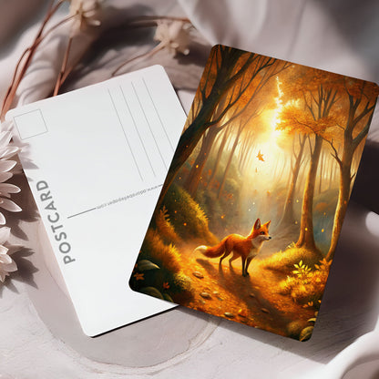 Vykort för postcrossing, scrapbooking & dekoration - Höst Räv PC634