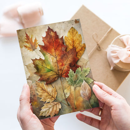 Vykort för postcrossing, scrapbooking & dekoration - Höstlöv Lönn PC636