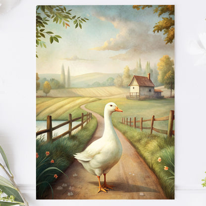 Vykort för postcrossing, scrapbooking & dekoration - Gås på väg PC639