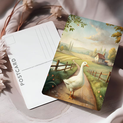 Vykort för postcrossing, scrapbooking & dekoration - Gås på väg PC639