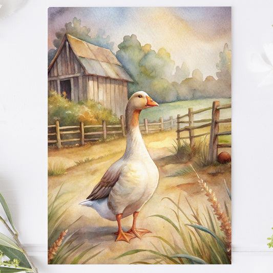 Vykort för postcrossing, scrapbooking & dekoration - Bondgård Gås PC640