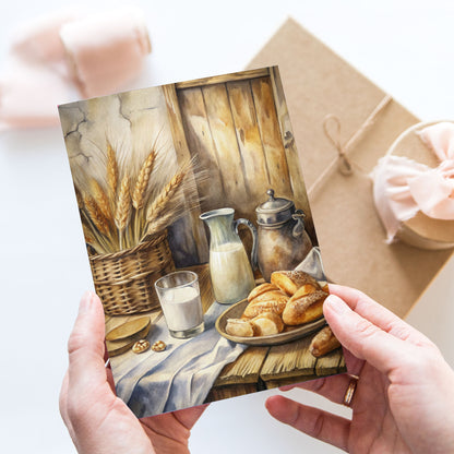 Vykort för postcrossing, scrapbooking & dekoration - Vete Bröd & Mjölk PC641