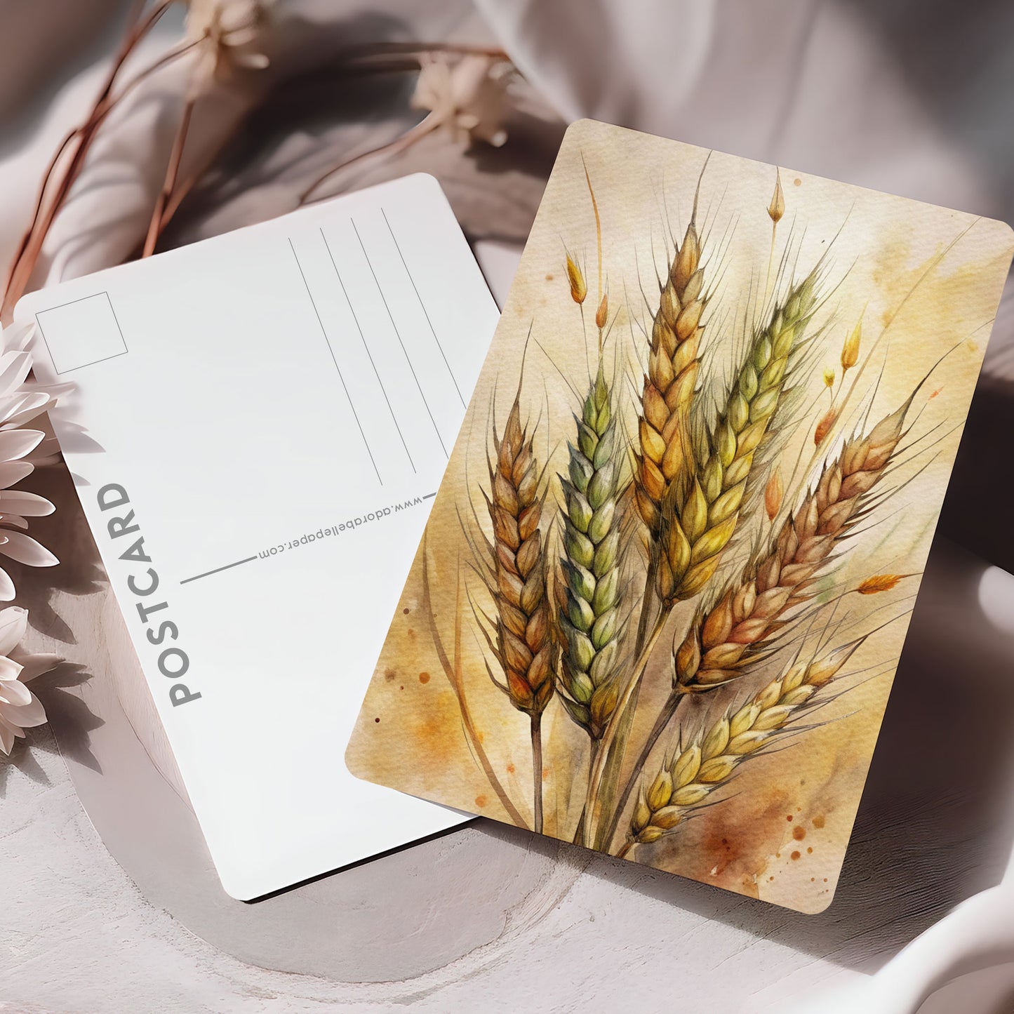 Vykort för postcrossing, scrapbooking & dekoration - Vete Skördetid PC642