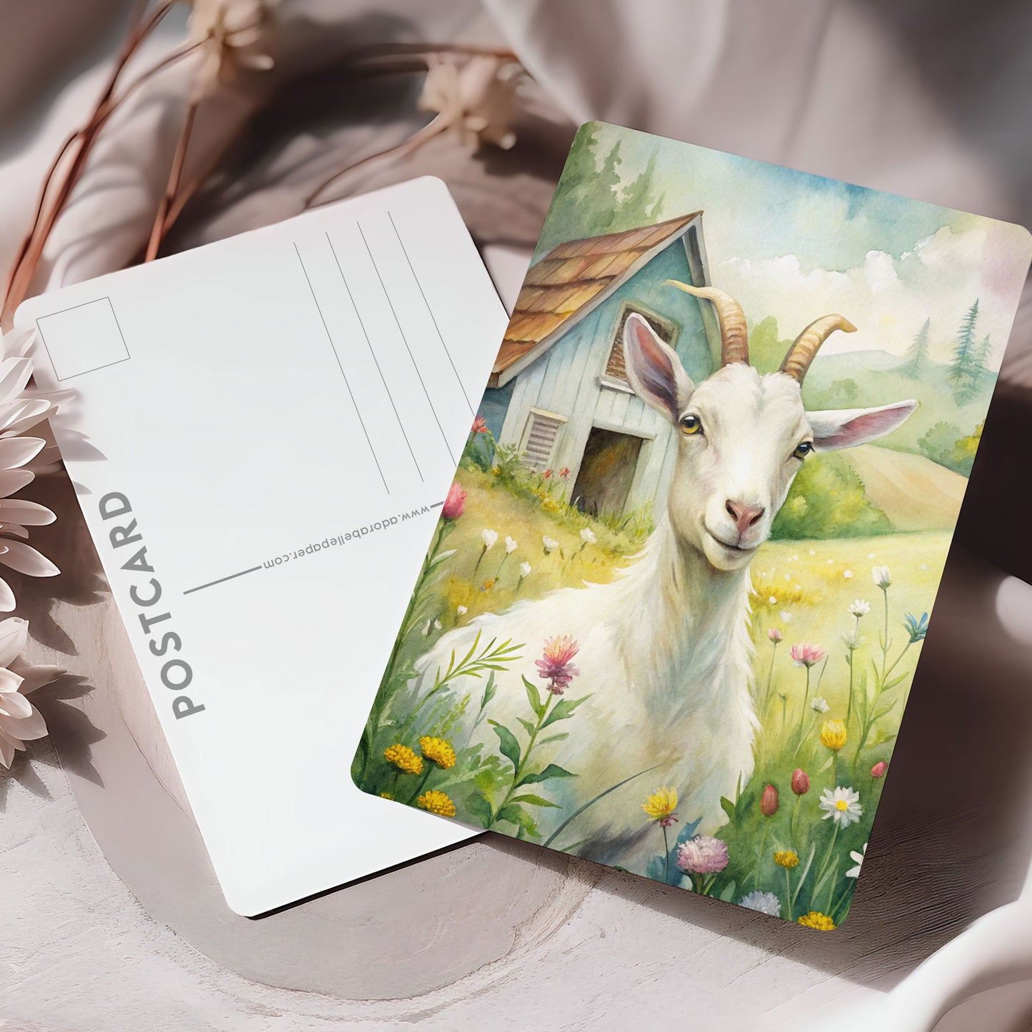 Vykort för postcrossing, scrapbooking & dekoration - Get bland vildblommor PC643