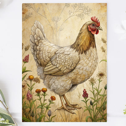 Vykort för postcrossing, scrapbooking & dekoration - Bondgård Höna PC644