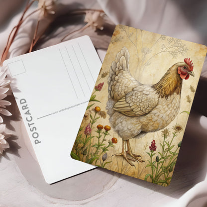 Vykort för postcrossing, scrapbooking & dekoration - Bondgård Höna PC644