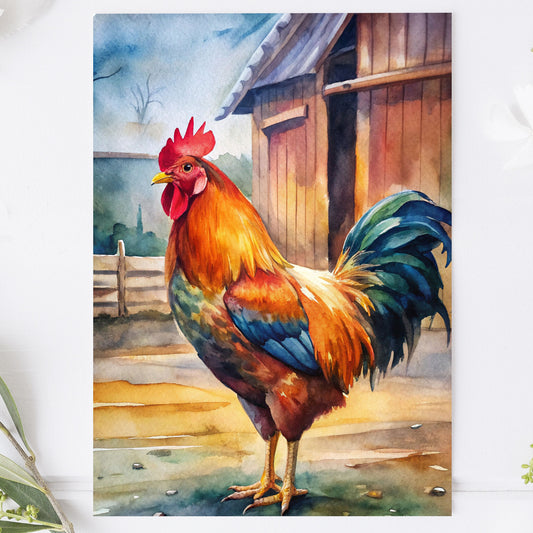 Vykort för postcrossing, scrapbooking & dekoration - Bondgård Tupp PC646