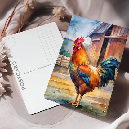 Vykort för postcrossing, scrapbooking & dekoration - Bondgård Tupp PC646