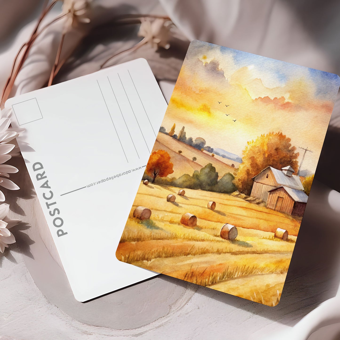 Vykort för postcrossing, scrapbooking & dekoration - Höstskörd PC647