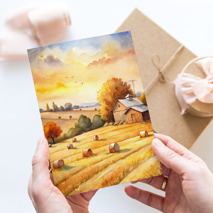 Vykort för postcrossing, scrapbooking & dekoration - Höstskörd PC647