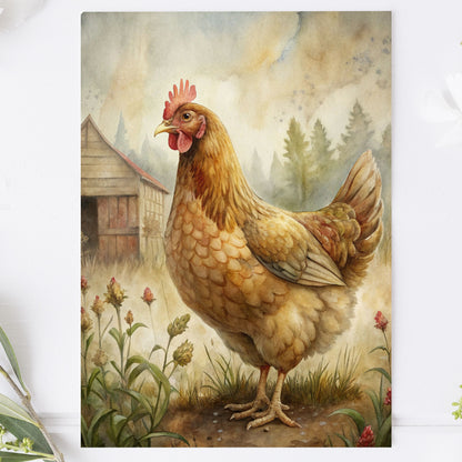 Vykort för postcrossing, scrapbooking & dekoration - Bondgård Höna 2 PC650