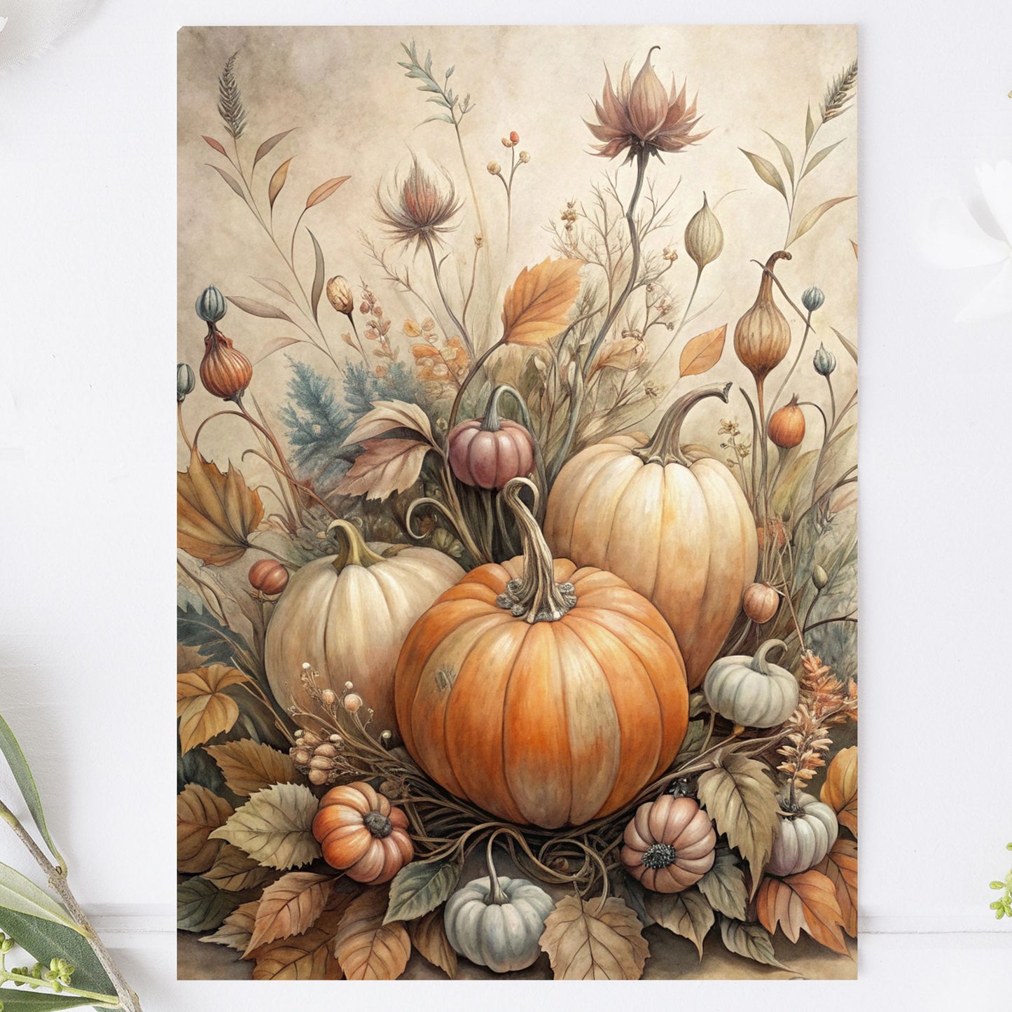 Vykort för postcrossing, scrapbooking & dekoration - Höstpumpor PC652