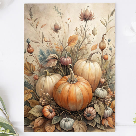 Vykort för postcrossing, scrapbooking & dekoration - Höstpumpor PC652