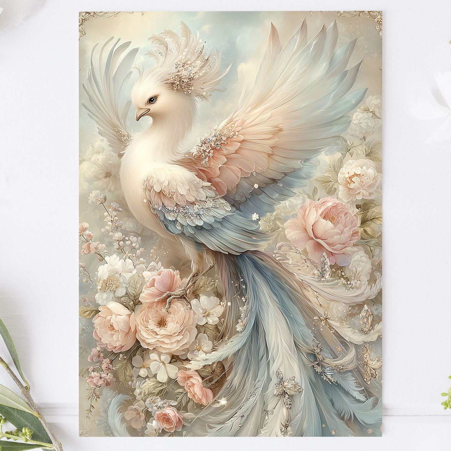 Vykort för postcrossing, scrapbooking & dekoration - Fantasy Fågel PC654