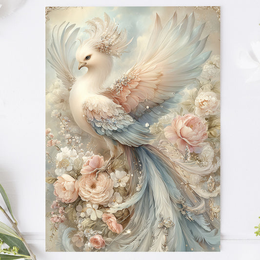 Vykort för postcrossing, scrapbooking & dekoration - Fantasy Fågel PC654