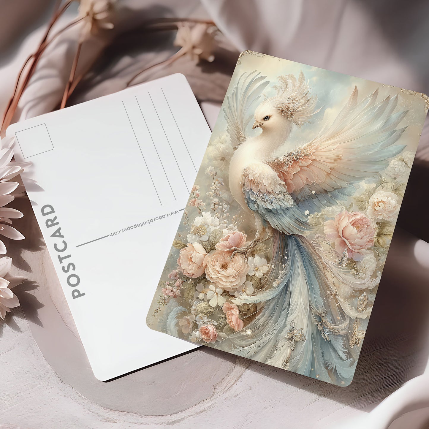 Vykort för postcrossing, scrapbooking & dekoration - Fantasy Fågel PC654