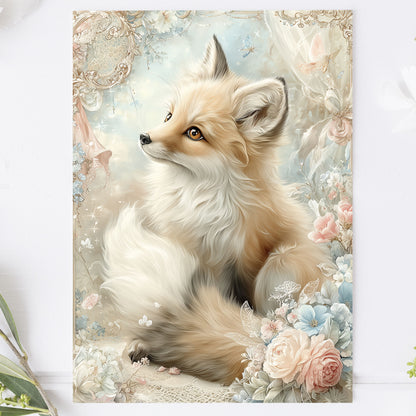 Vykort för postcrossing, scrapbooking & dekoration - Fantasy Räv PC658