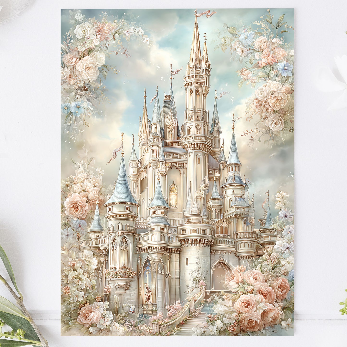 Vykort för postcrossing, scrapbooking & dekoration - Fantasy Slott PC659