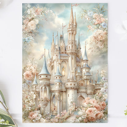 Vykort för postcrossing, scrapbooking & dekoration - Fantasy Slott PC659