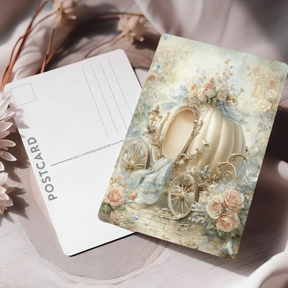 Vykort för postcrossing, scrapbooking & dekoration - Fantasy Pumpavagn PC660