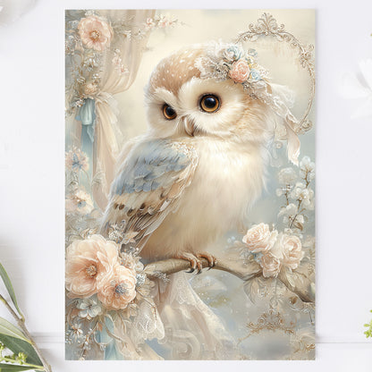 Vykort för postcrossing, scrapbooking & dekoration - Fantasy Uggla PC662