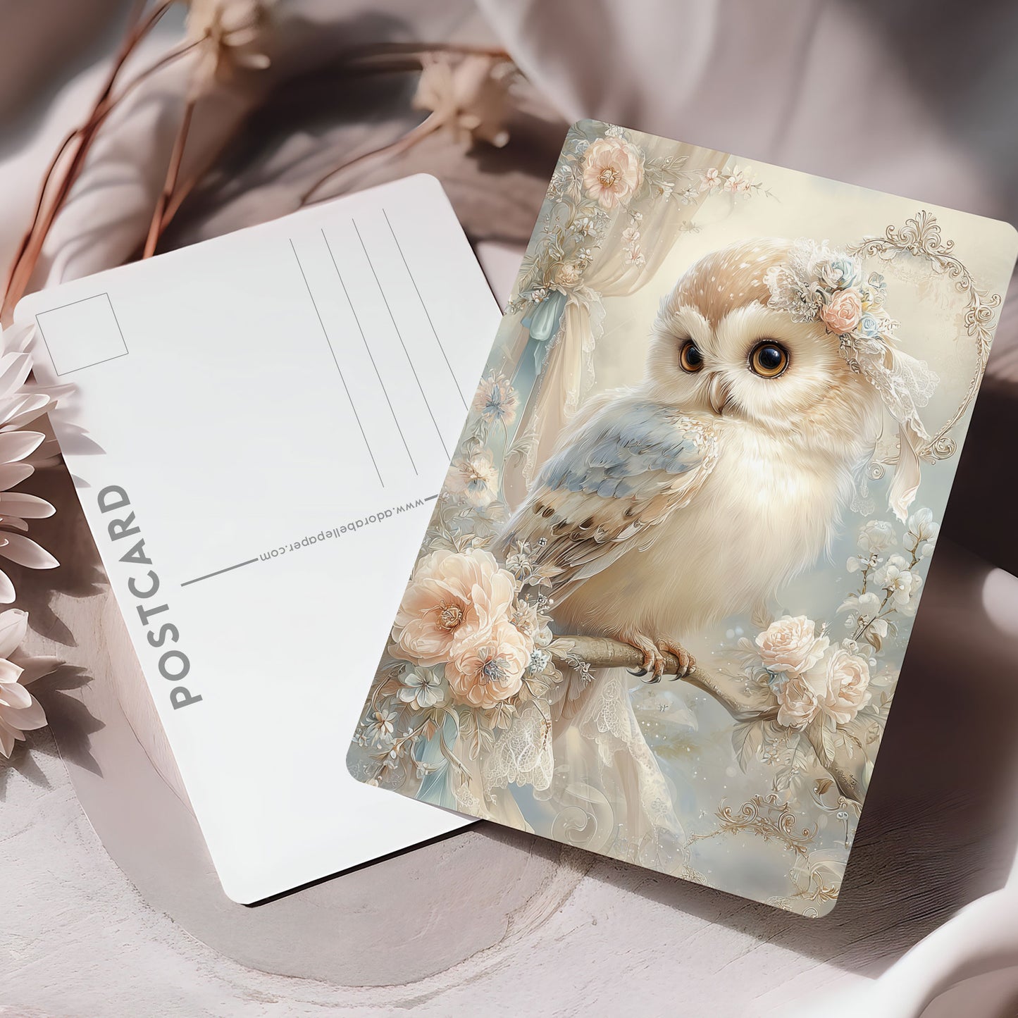 Vykort för postcrossing, scrapbooking & dekoration - Fantasy Uggla PC662