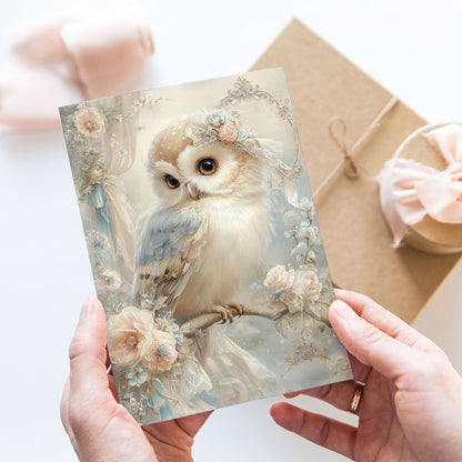 Vykort för postcrossing, scrapbooking & dekoration - Fantasy Uggla PC662