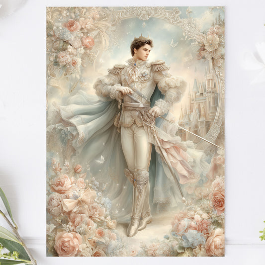 Vykort för postcrossing, scrapbooking & dekoration - Fantasy Prins PC663