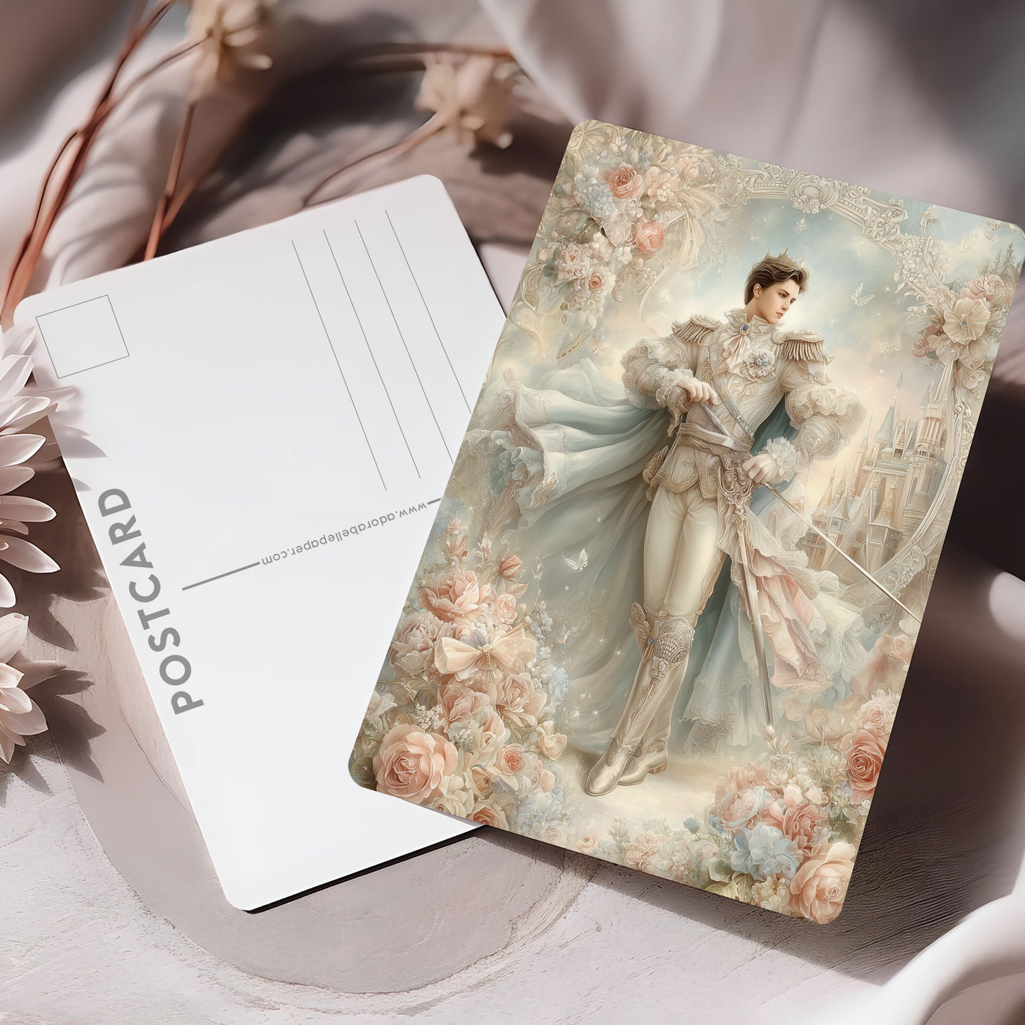 Vykort för postcrossing, scrapbooking & dekoration - Fantasy Prins PC663