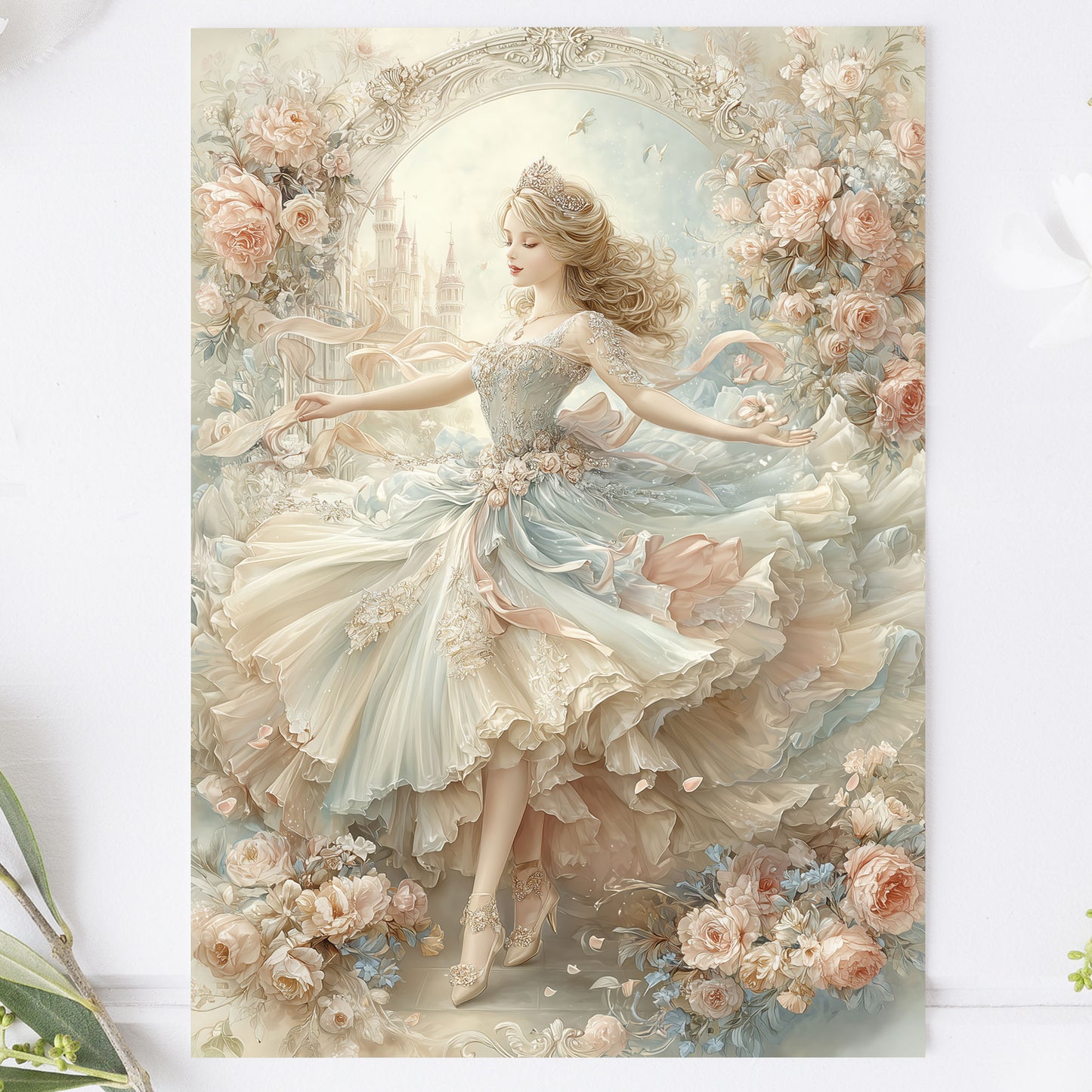 Vykort för postcrossing, scrapbooking & dekoration - Fantasy Prinsessa PC664