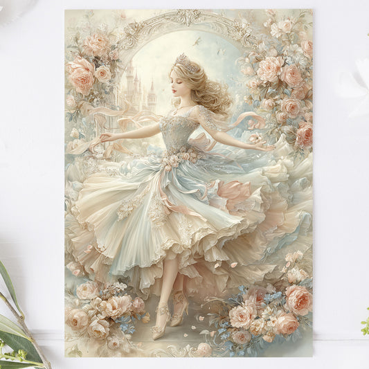 Vykort för postcrossing, scrapbooking & dekoration - Fantasy Prinsessa PC664