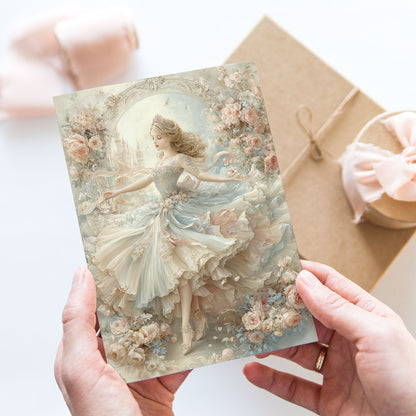 Vykort för postcrossing, scrapbooking & dekoration - Fantasy Prinsessa PC664