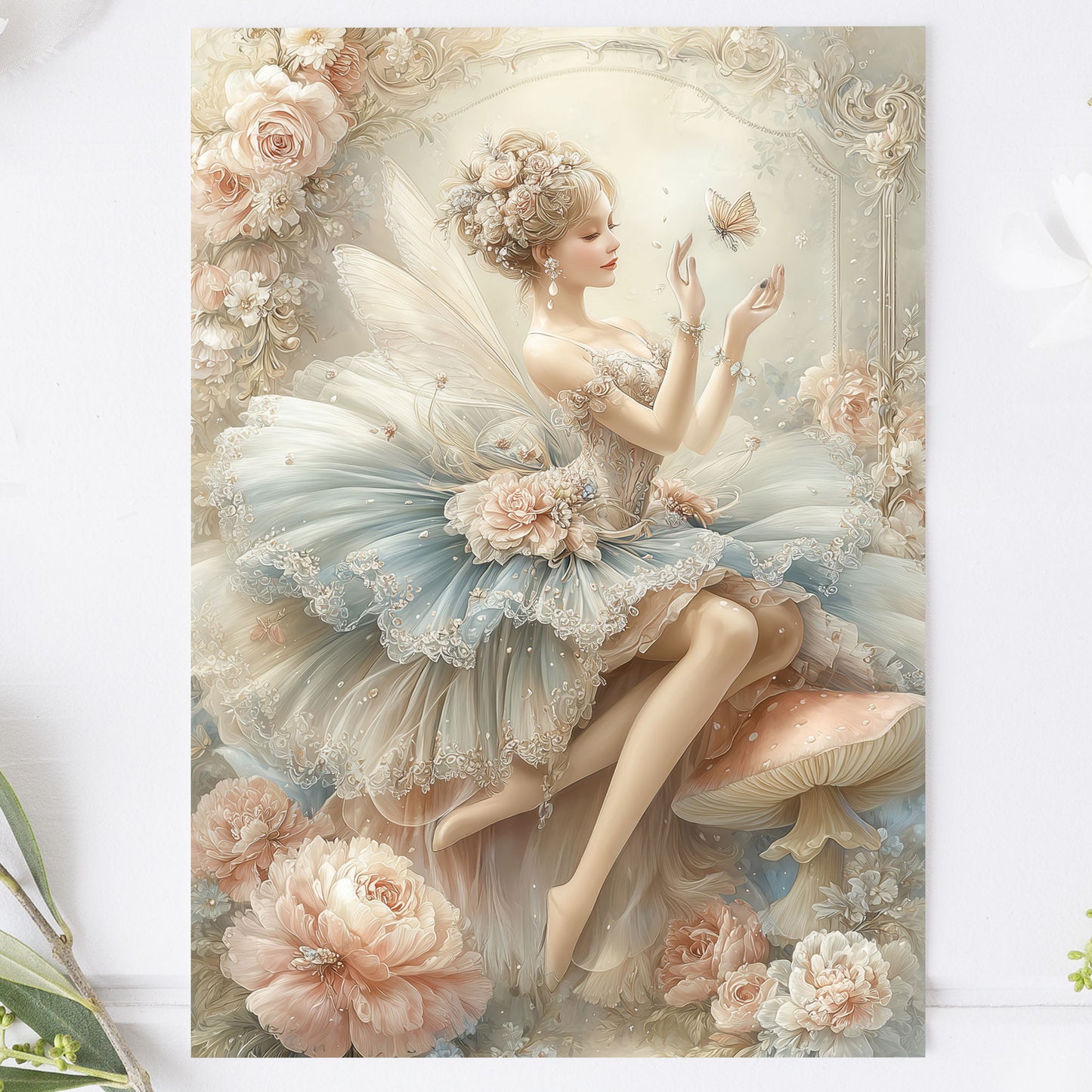 Vykort för postcrossing, scrapbooking & dekoration - Fantasy Prinsessa 2 PC665