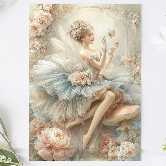 Vykort för postcrossing, scrapbooking & dekoration - Fantasy Prinsessa 2 PC665