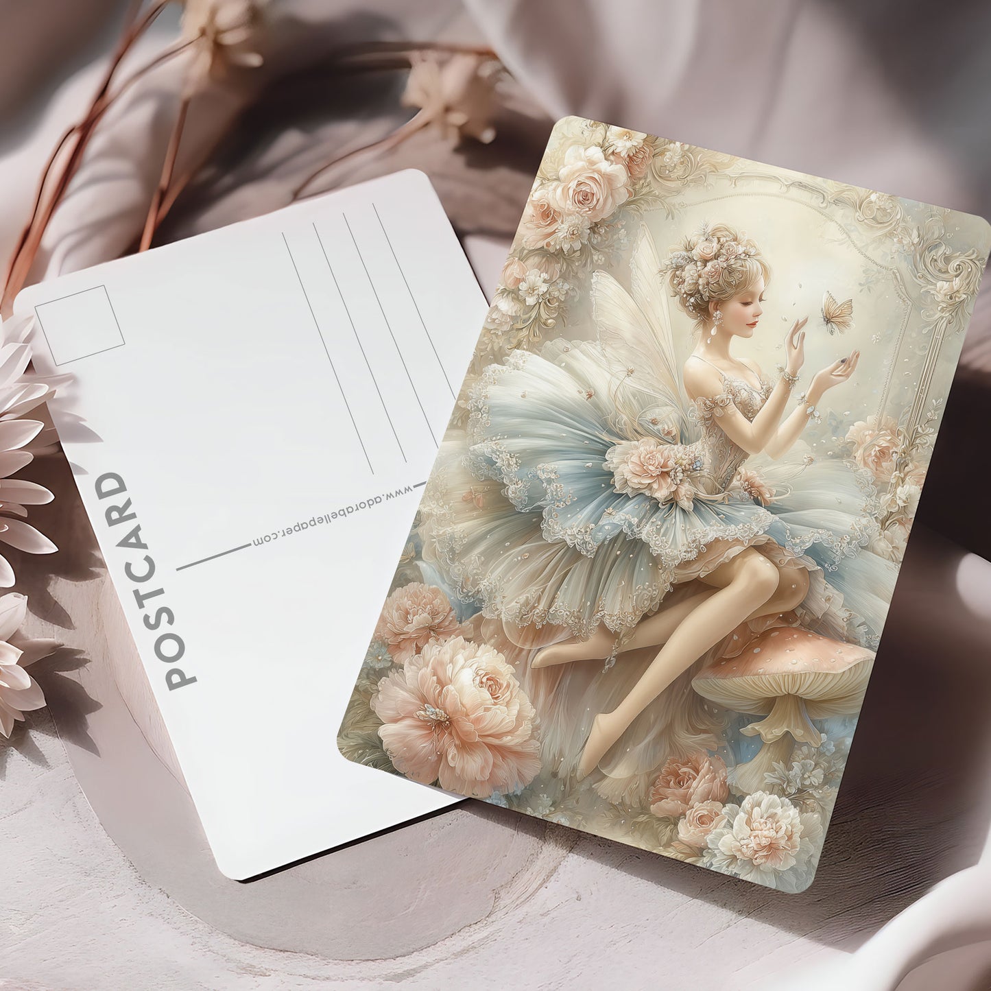 Vykort för postcrossing, scrapbooking & dekoration - Fantasy Prinsessa 2 PC665