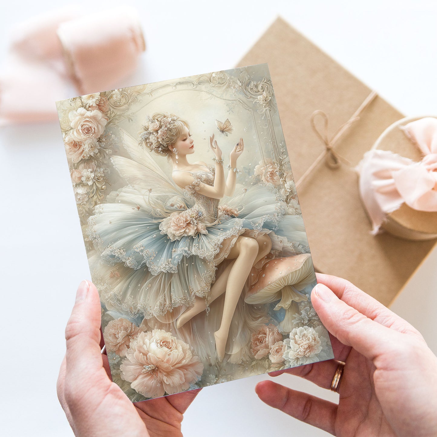 Vykort för postcrossing, scrapbooking & dekoration - Fantasy Prinsessa 2 PC665