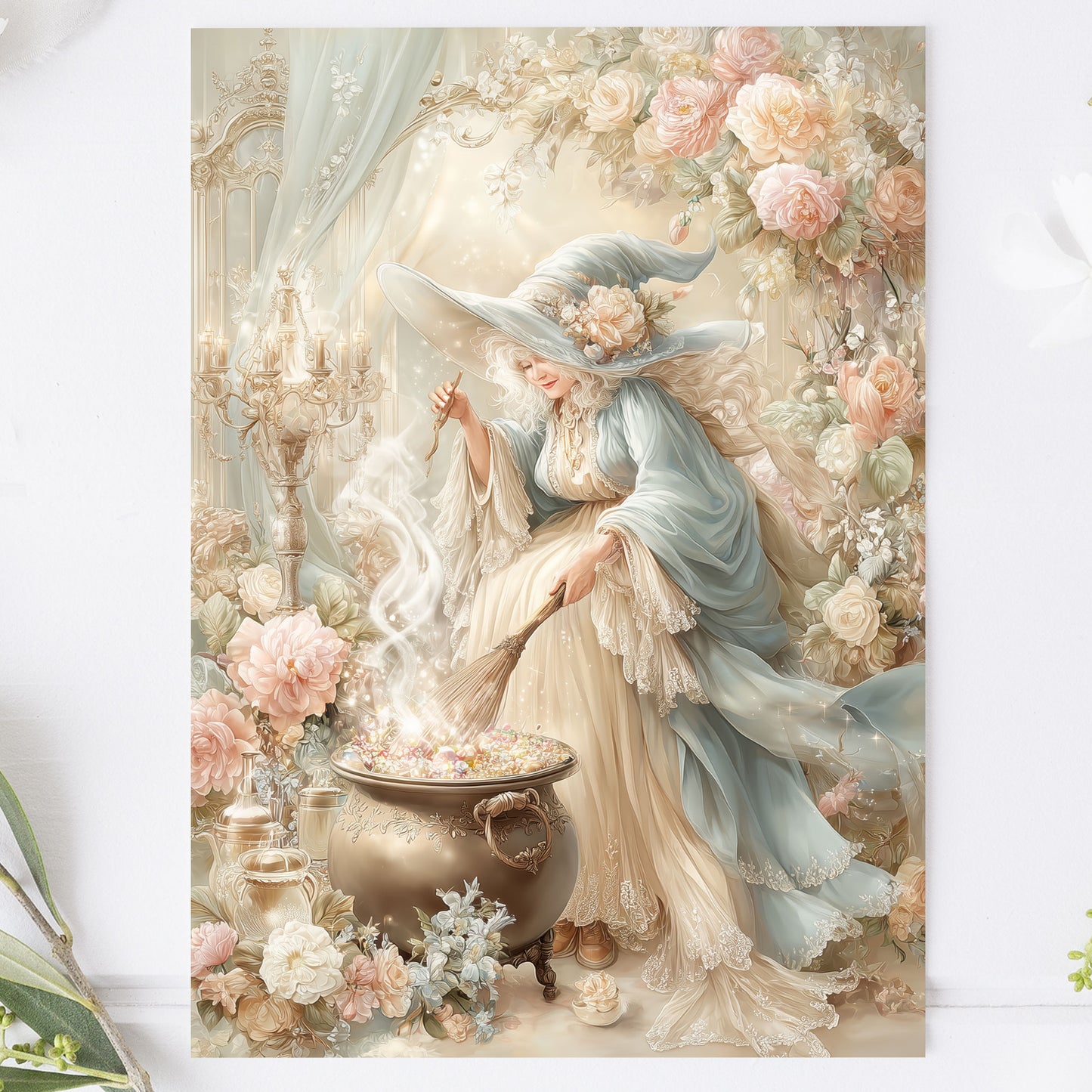 Vykort för postcrossing, scrapbooking & dekoration - Fantasy Häxa PC666