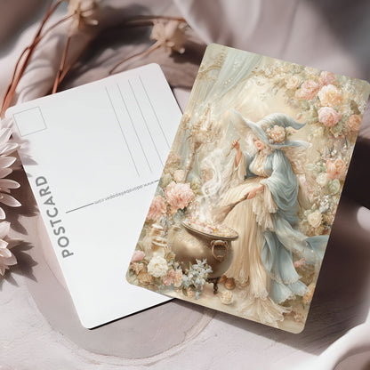 Vykort för postcrossing, scrapbooking & dekoration - Fantasy Häxa PC666