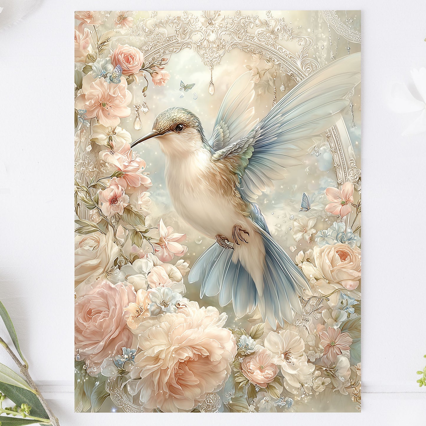 Vykort för postcrossing, scrapbooking & dekoration - Fantasy Kolibri PC669