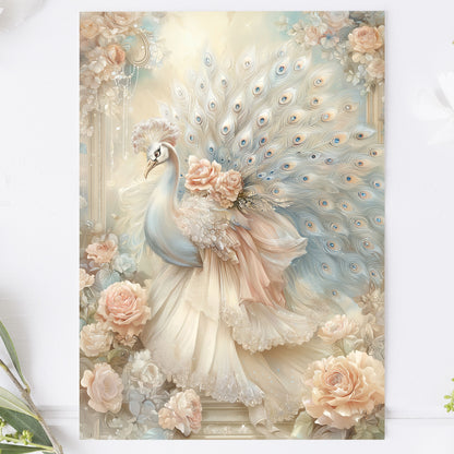 Vykort för postcrossing, scrapbooking & dekoration - Fantasy Påfågel PC670