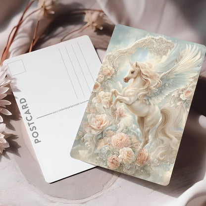 Vykort för postcrossing, scrapbooking & dekoration - Fantasy Enhörning 2 PC672