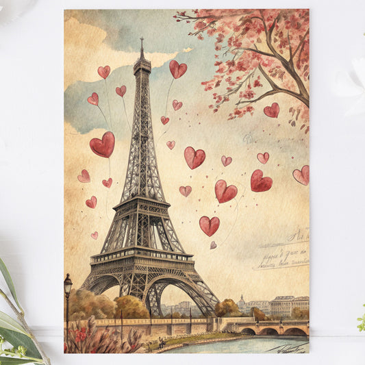 Vykort för postcrossing, scrapbooking & dekoration - Eiffeltornet PC674