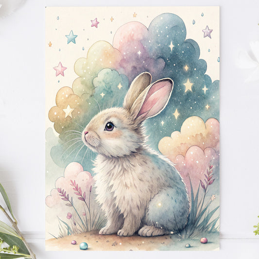 Vykort för postcrossing, scrapbooking & dekoration - Magisk Kanin PC678