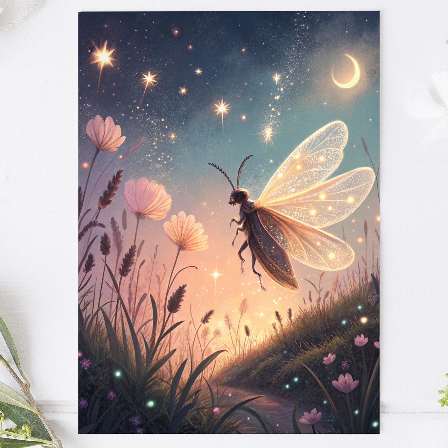 Vykort för postcrossing, scrapbooking & dekoration - Magisk Insekt 2 PC681