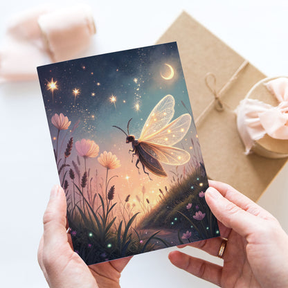 Vykort för postcrossing, scrapbooking & dekoration - Magisk Insekt 2 PC681